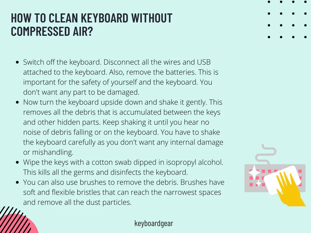 How to clean keyboard without compressed air
