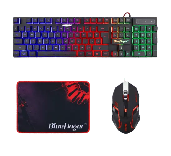 BlueFinger RGB Gaming Keyboard and Backlit Mouse Combo