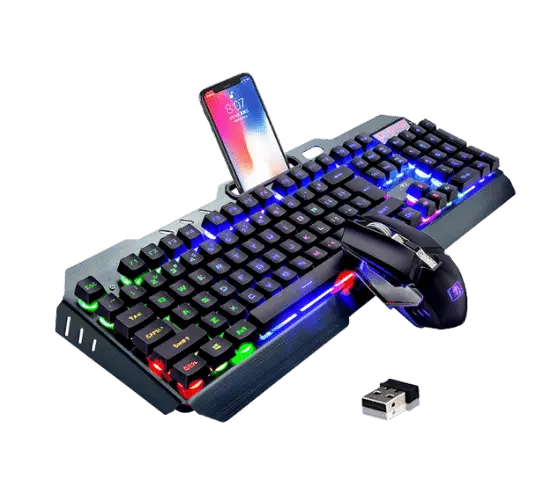 Rainbow LED Backlit Rechargeable Keyboard Mouse
