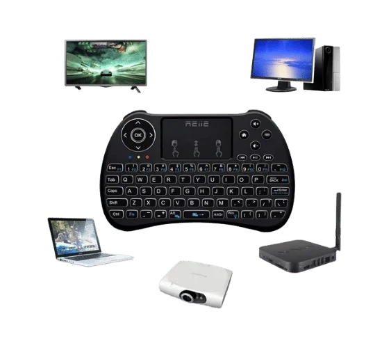 REIIE H9+ Backlit Wireless Mini Handheld Remote Keyboard with Touchpad
