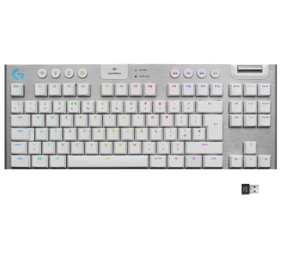 Logitech G915 TKL White Tactile Mechanical Keyboard – Minimalist Gaming Keyboard