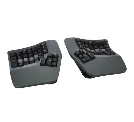 Kinesis Advantage360 Professional split ergonomic keyboard with both halves and tenting